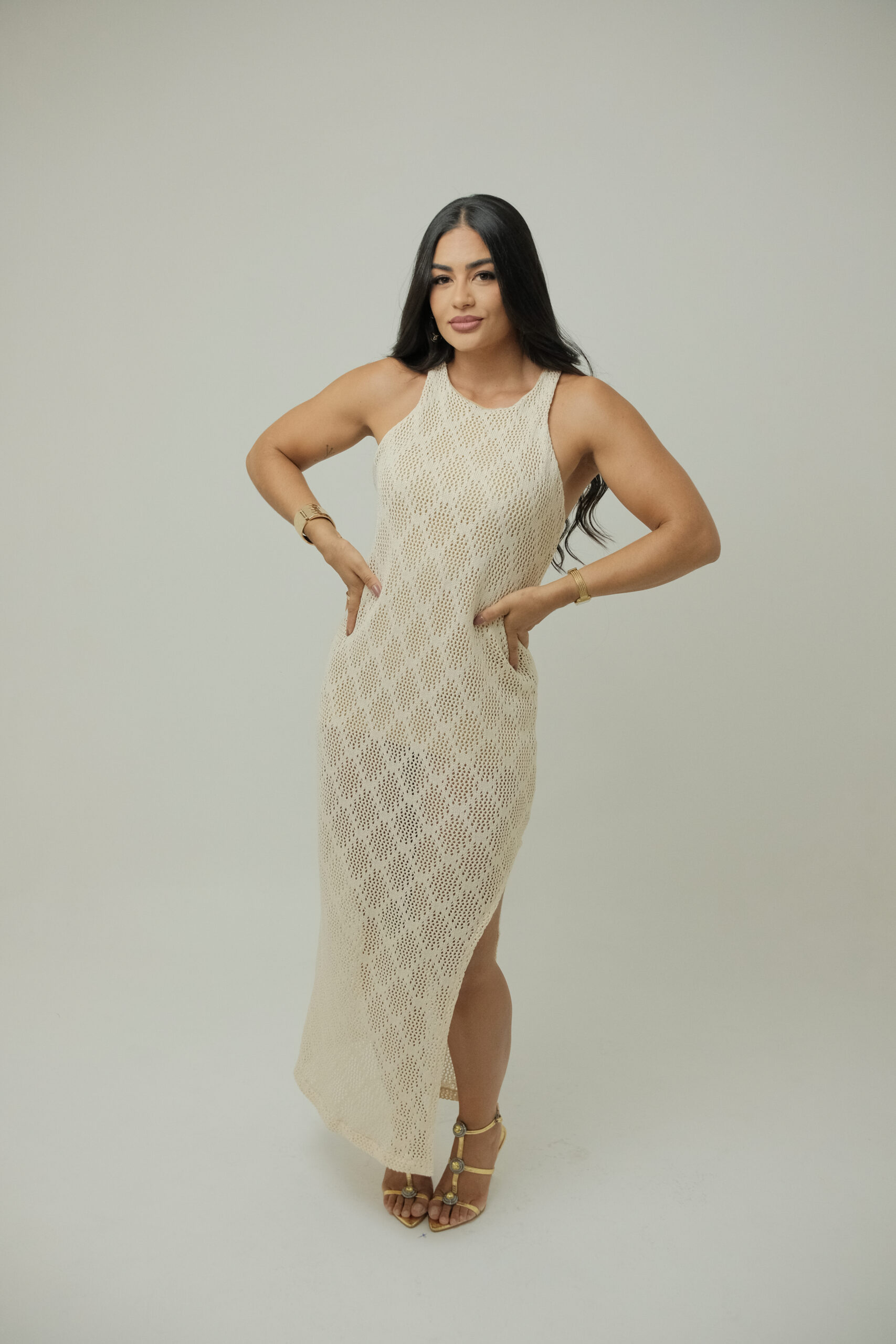 Vestido Colcci Crochetado Midi