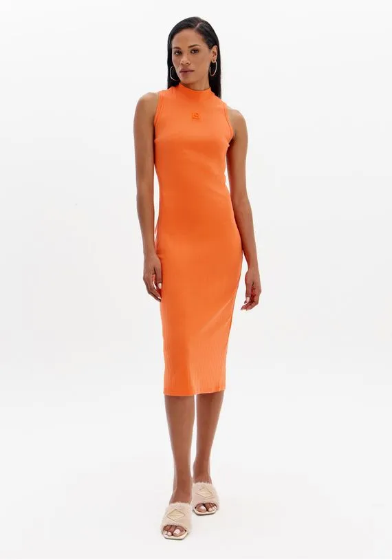 Vestido Lança Perfume Super Midi Canelado Com Gola E Bordado