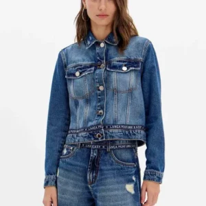 Jaqueta Lança Perfume Jeans Trucker Com Bolso 111492