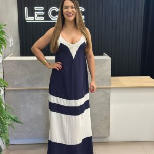 Vestido Super Midi De Alças Com Amarração