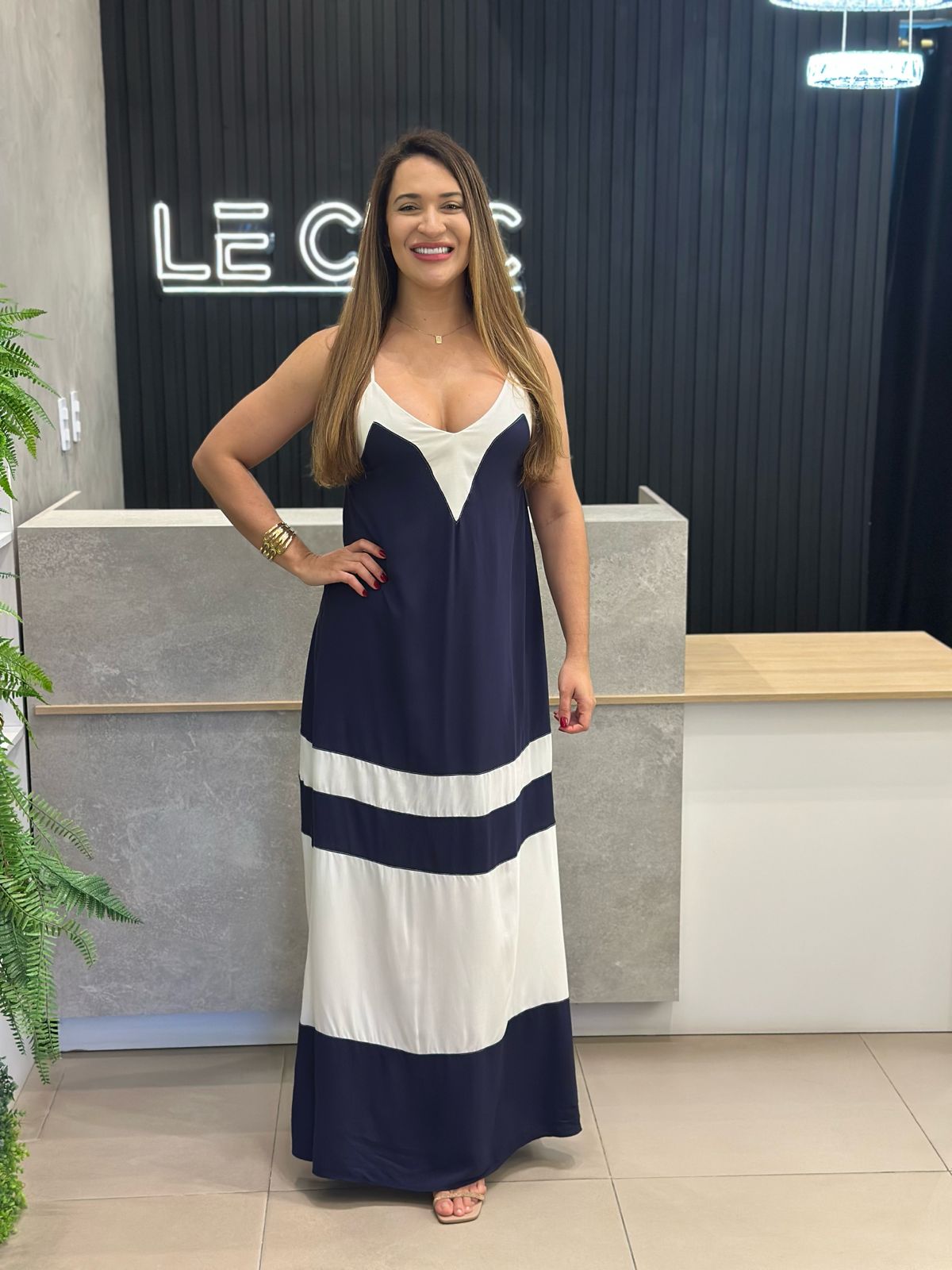 Vestido Super Midi De Alças Com Amarração