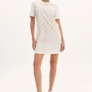 Vestido Curto Com Mangas Curtas E Brilhos Frontais